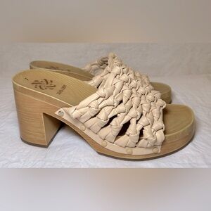Sam & Libby “Carina” knotted chunky platform mule heel sandal‎ women’s shoe SZ-7